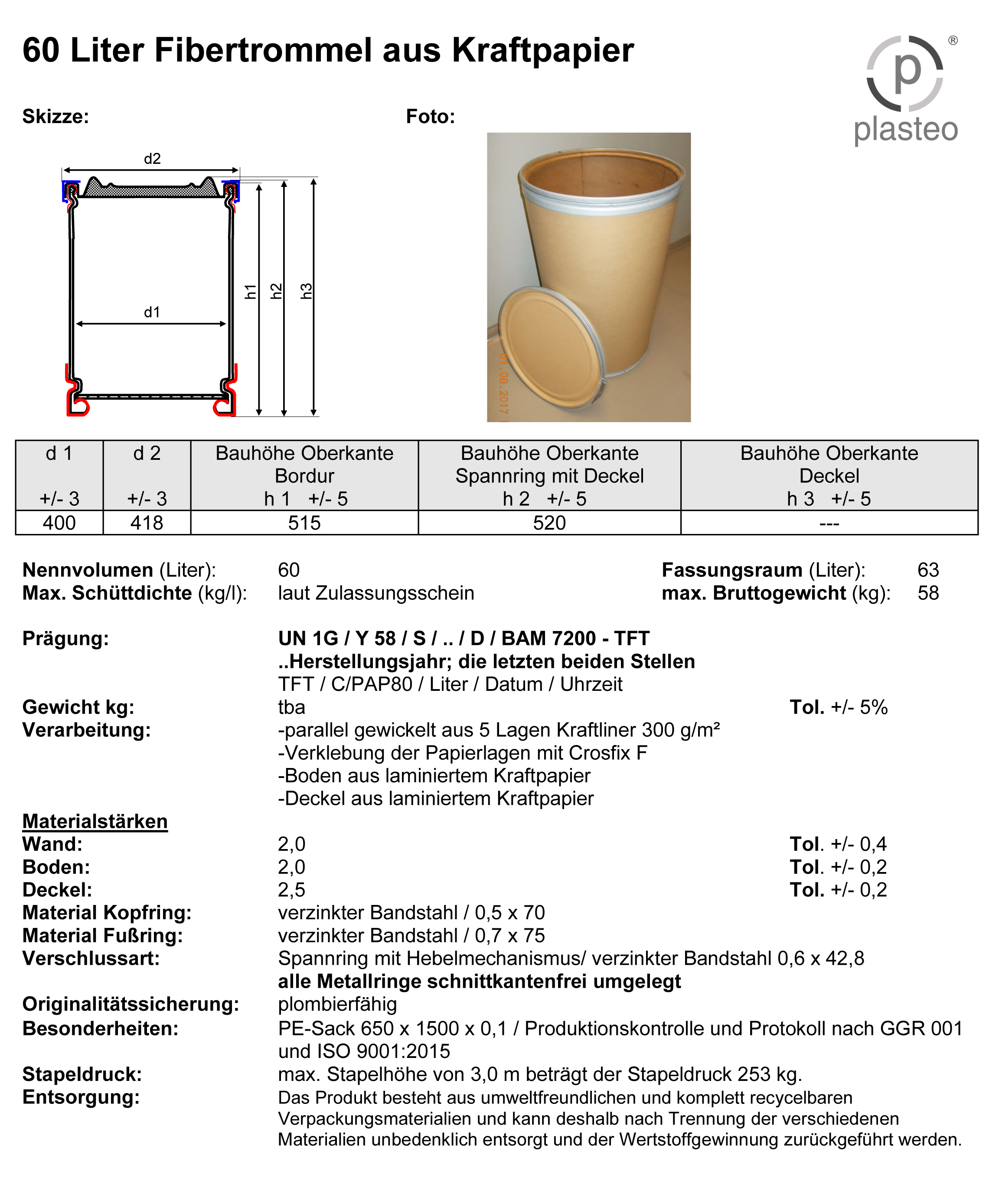 60 Liter Papptrommel Das ÖKOFASS 60 Liter Papptrommel Das ÖKOFASS