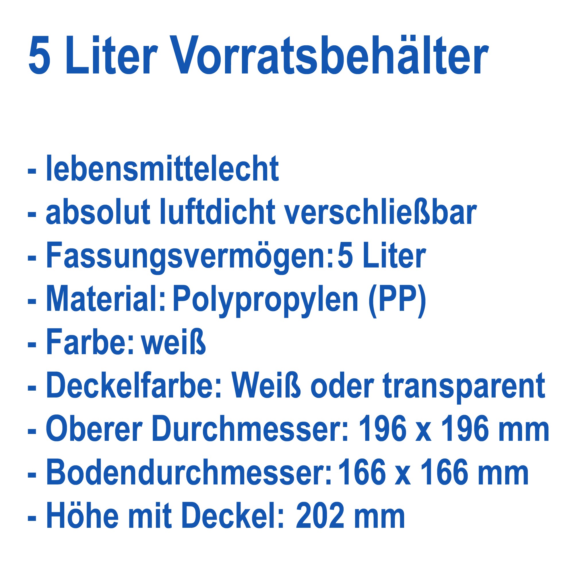 abmessungenDE0sGBqpejqfA 5 Liter Vorratsdose quadratisch