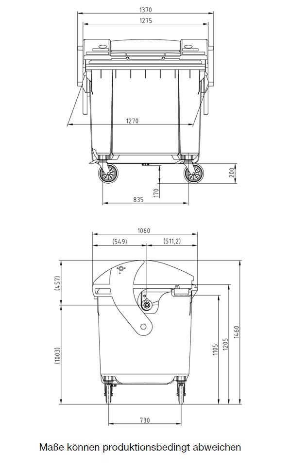 mgb_1100_rd_abmessungen Sulo MGB 1100 mit Runddeckel und Deckel im Deckel