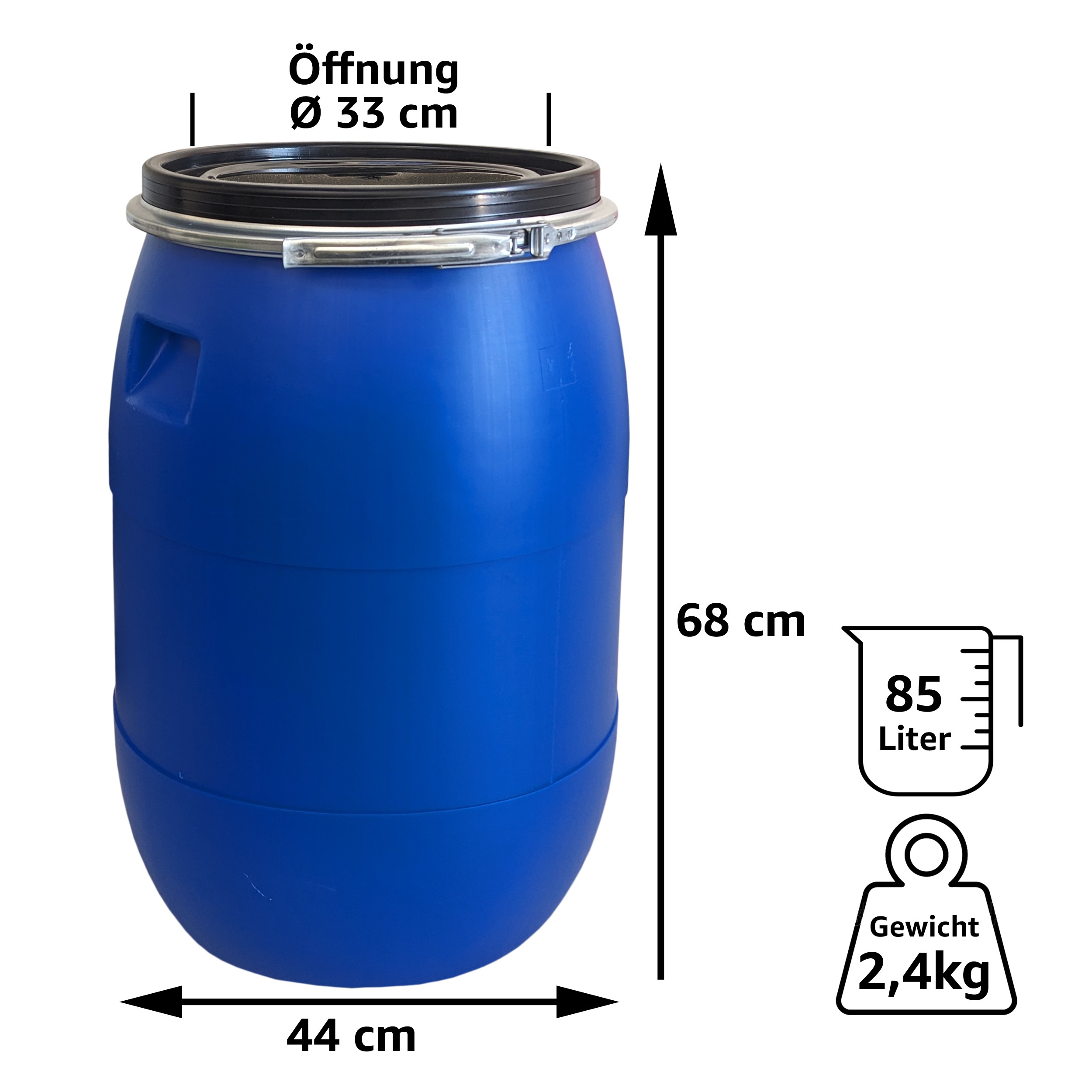 22579_abmessungen 85 Liter Deckelfass Made in EU