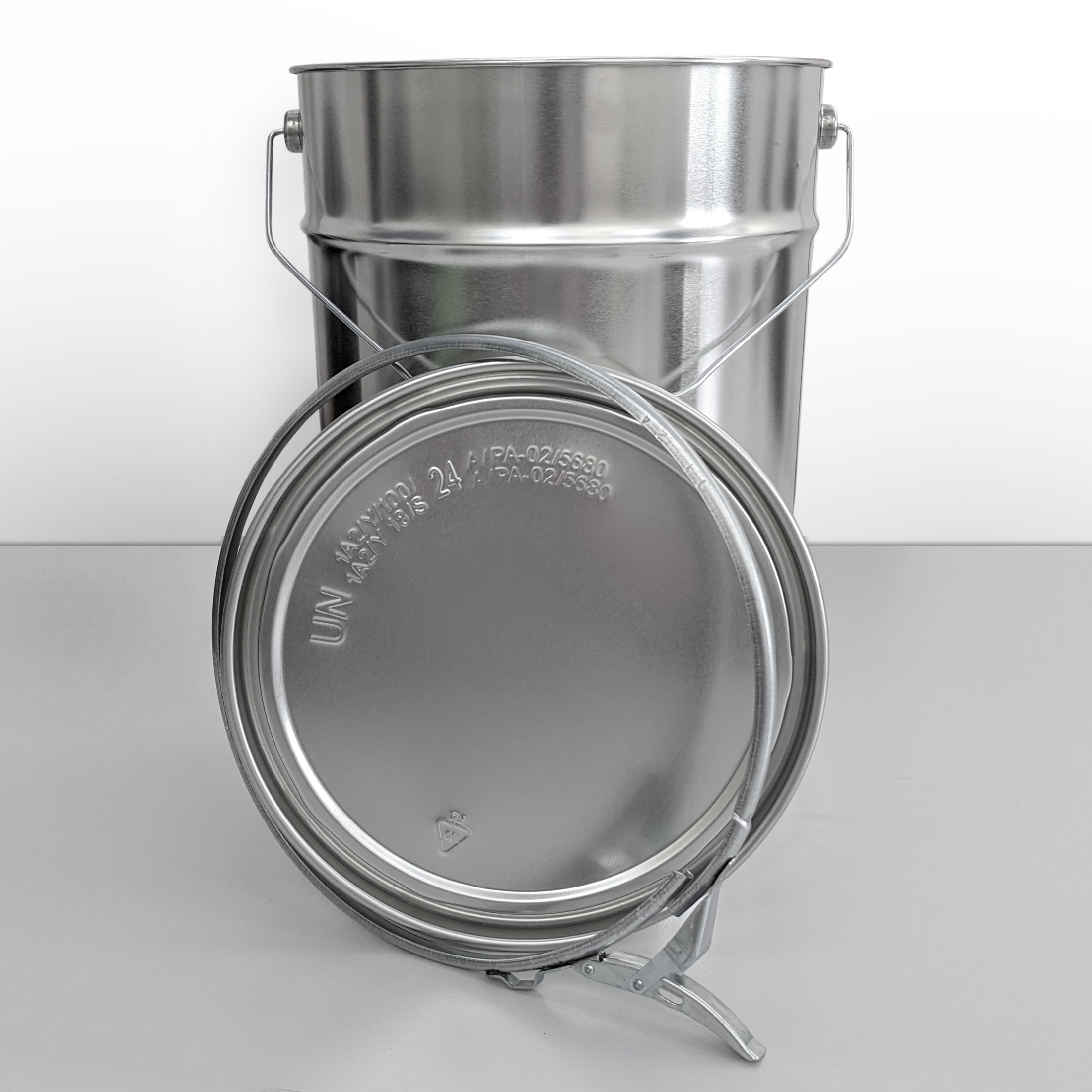 23012_1a 12 Liter Weißblecheimer inkl. Deckel mit Spannring