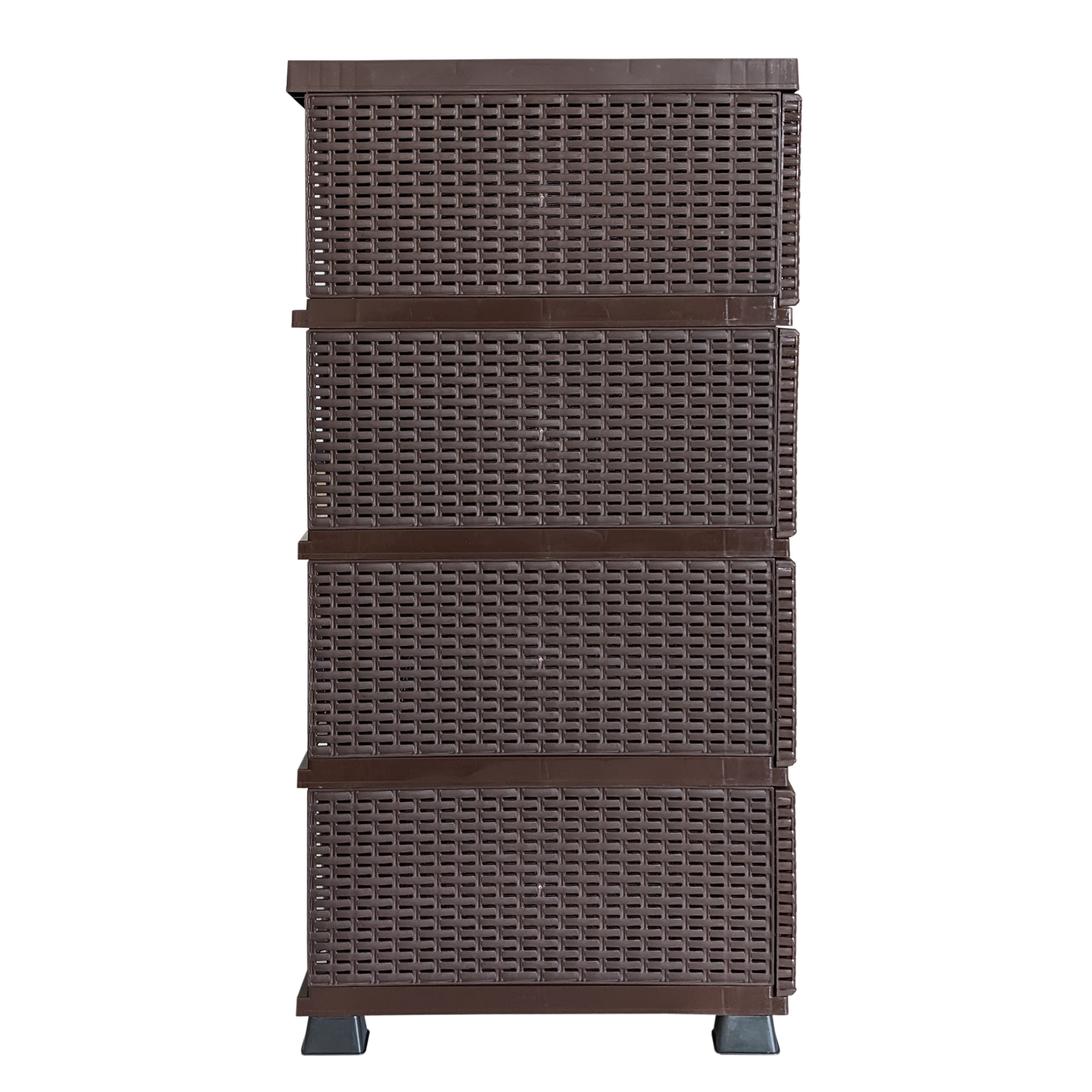 22569_1f Regal mit 4 Schubladen in Rattanoptik