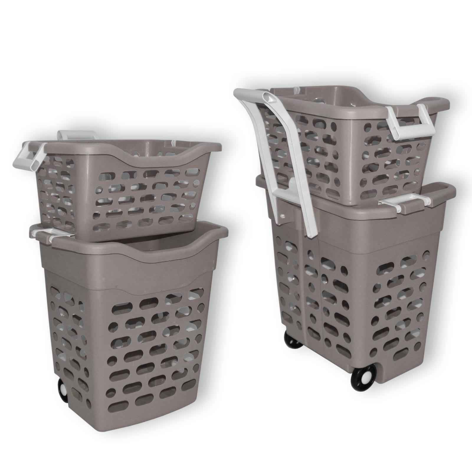 22306_1a Wäschekorb fahrbar graubraun