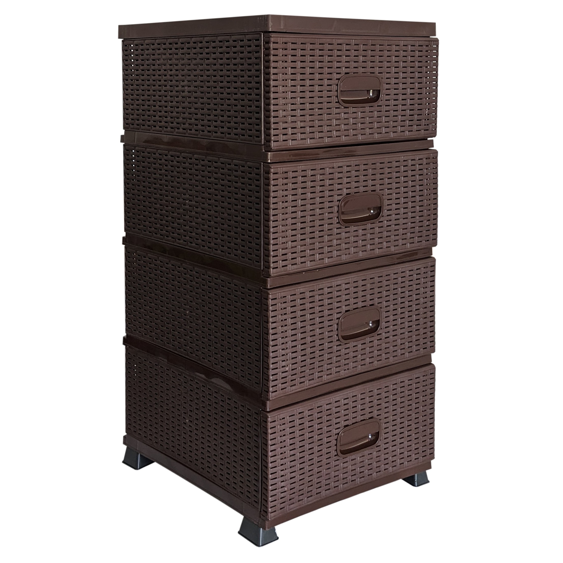 22569_1a Regal mit 4 Schubladen in Rattanoptik