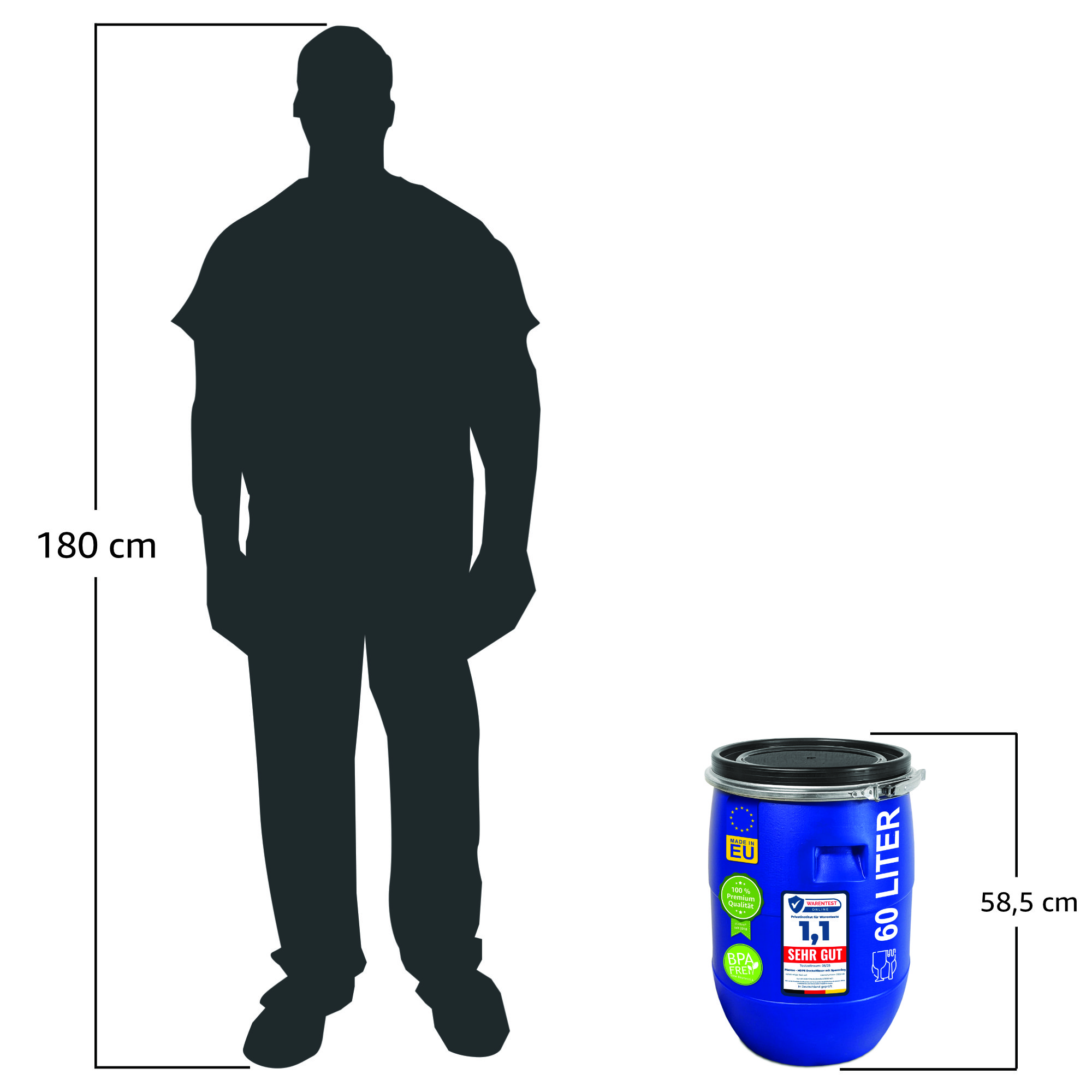 60 Liter Deckelfass Made in EU 60 Liter Deckelfass Made in EU