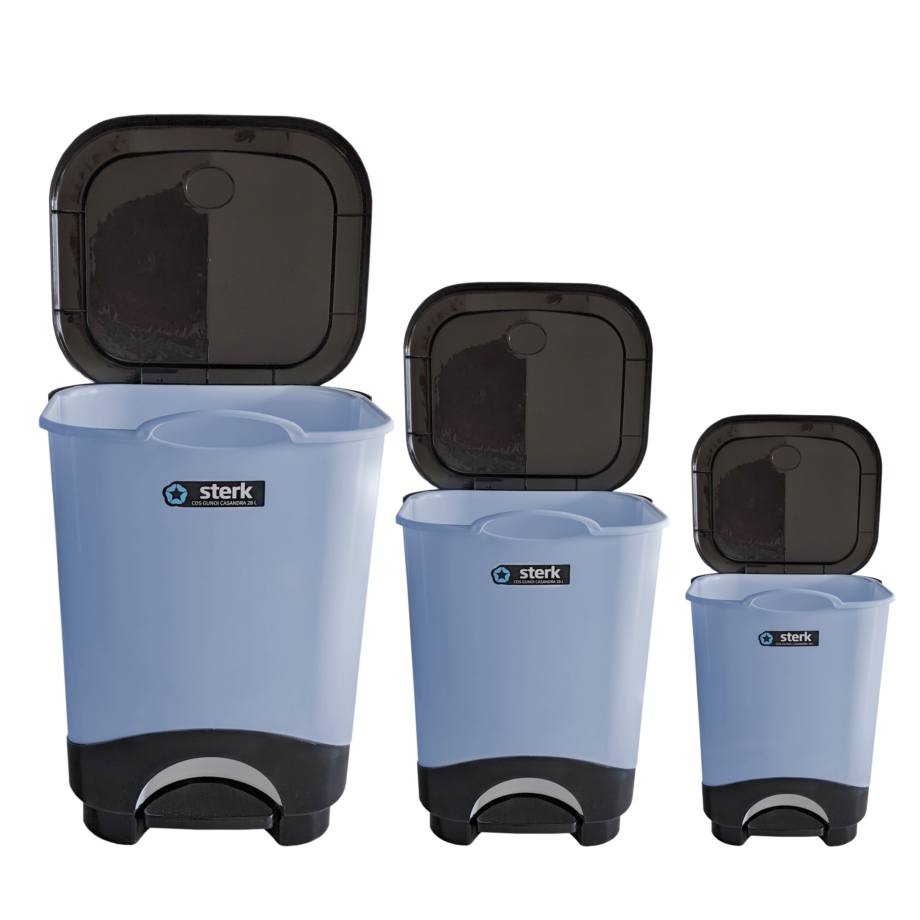 22543_1b 3er Set Abfalleimer 6 Liter +13 Liter +28 Liter