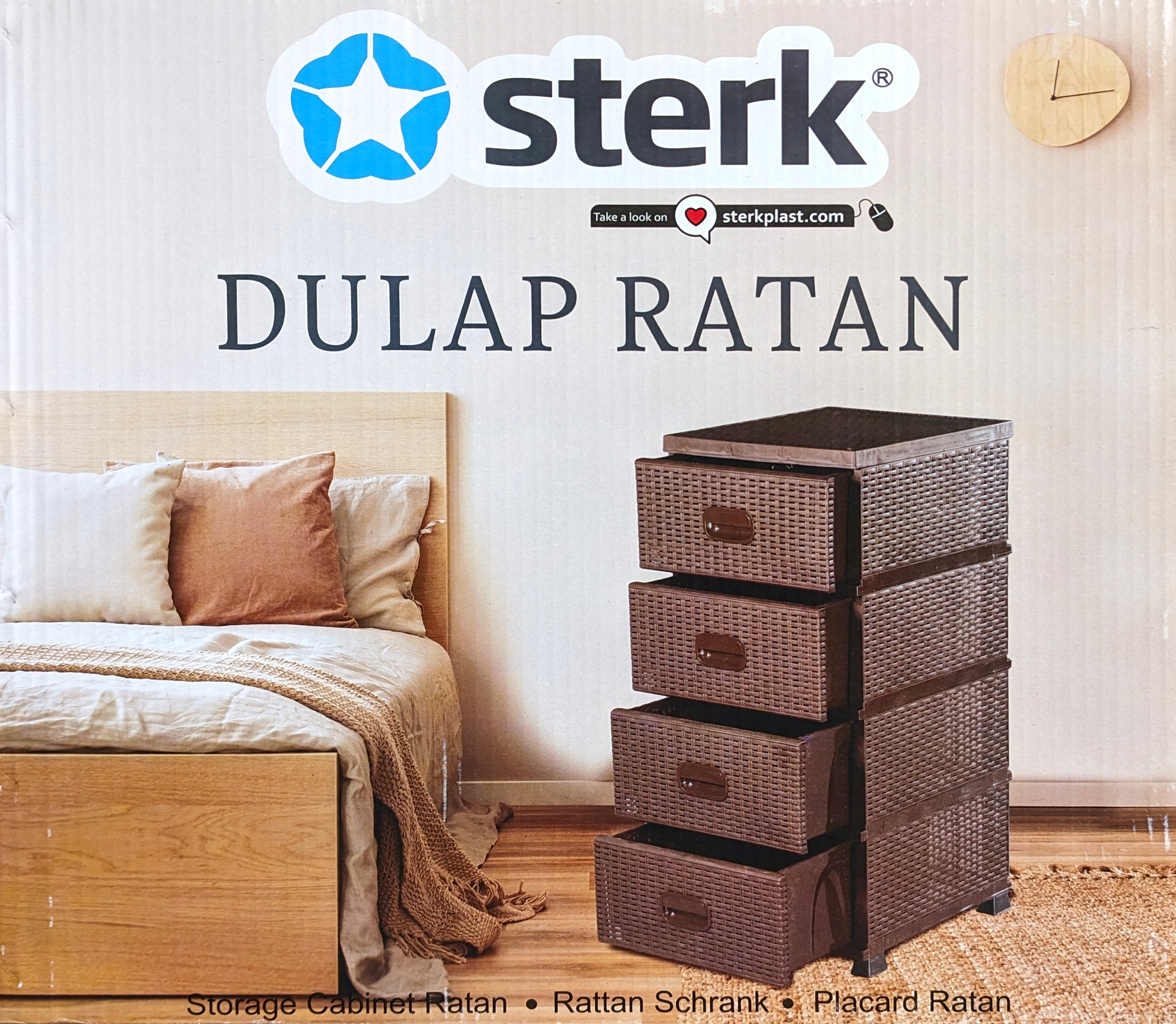 22569_1g Regal mit 4 Schubladen in Rattanoptik