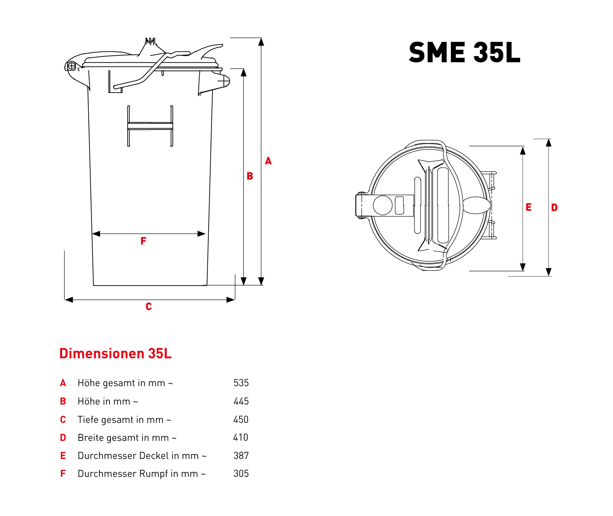 22470_abmessungenuBE1PSb7PV3qp SME 35 Grün Mülleimer Retrodesign Plastik