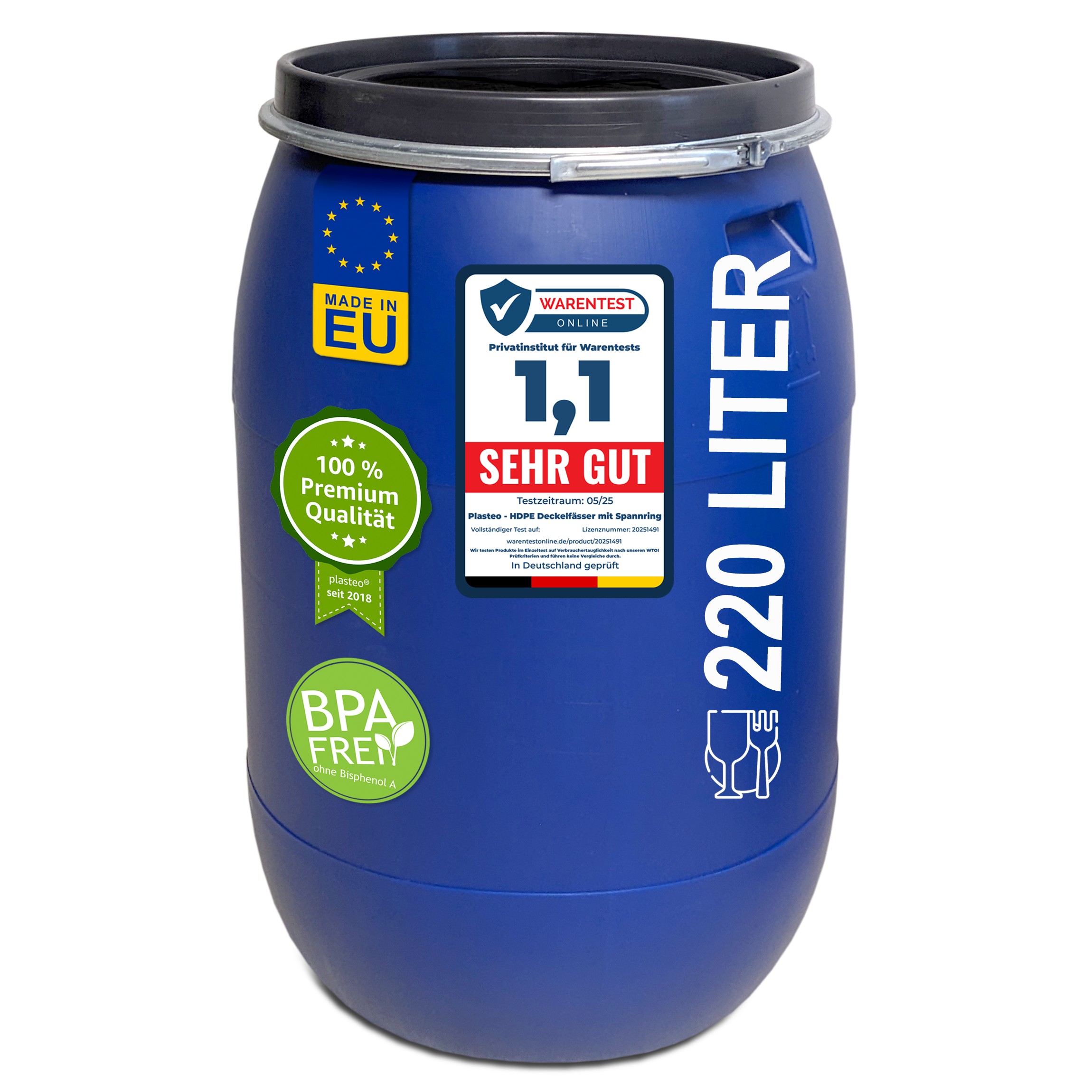 220 Liter Deckelfass Made in EU 220 Liter Deckelfass Made in EU