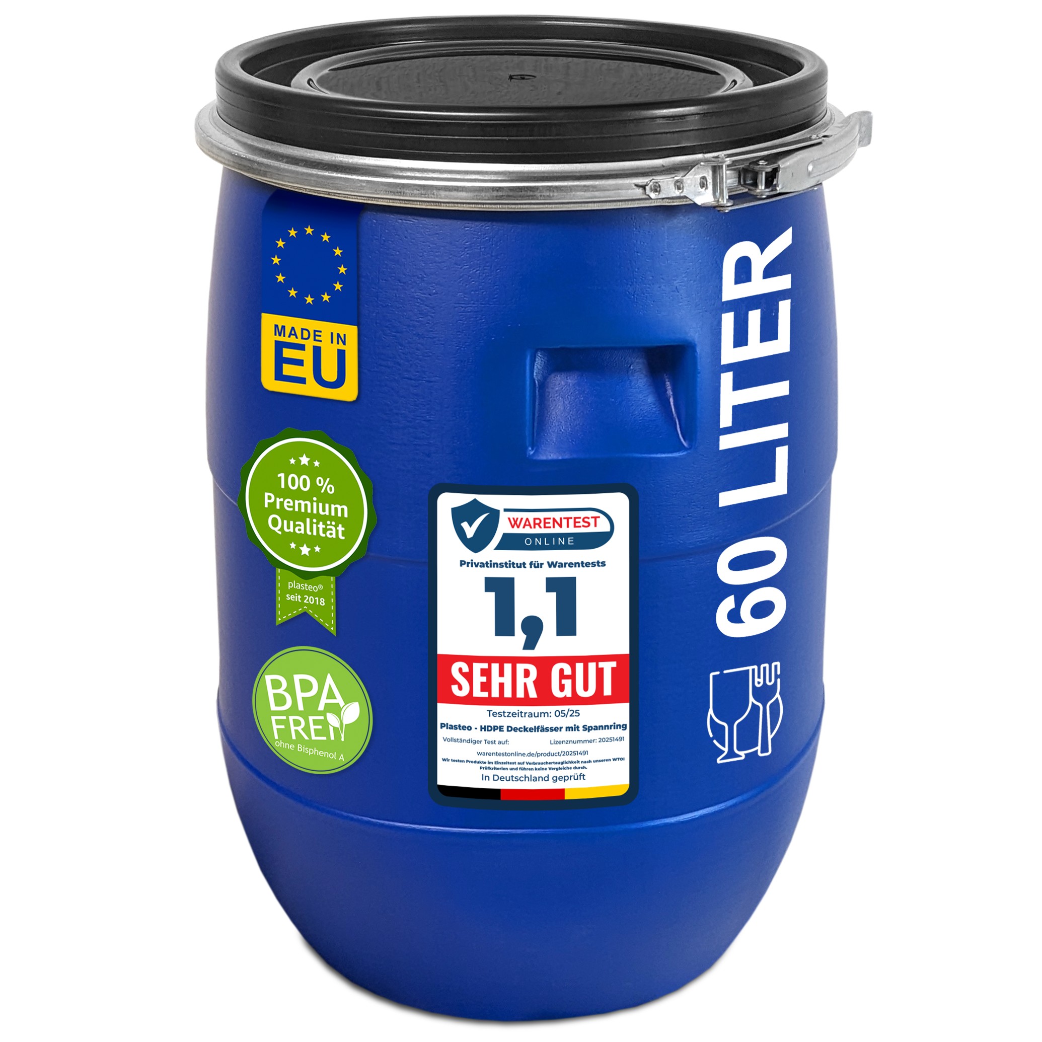 60 Liter Deckelfass Made in EU 60 Liter Deckelfass Made in EU