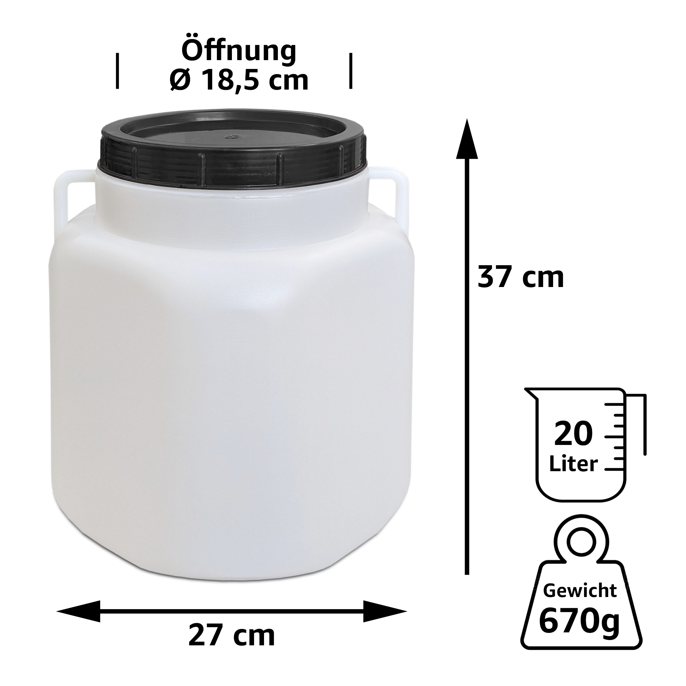 22582_abmessungen 20 Liter Schraubdeckelfass eckig