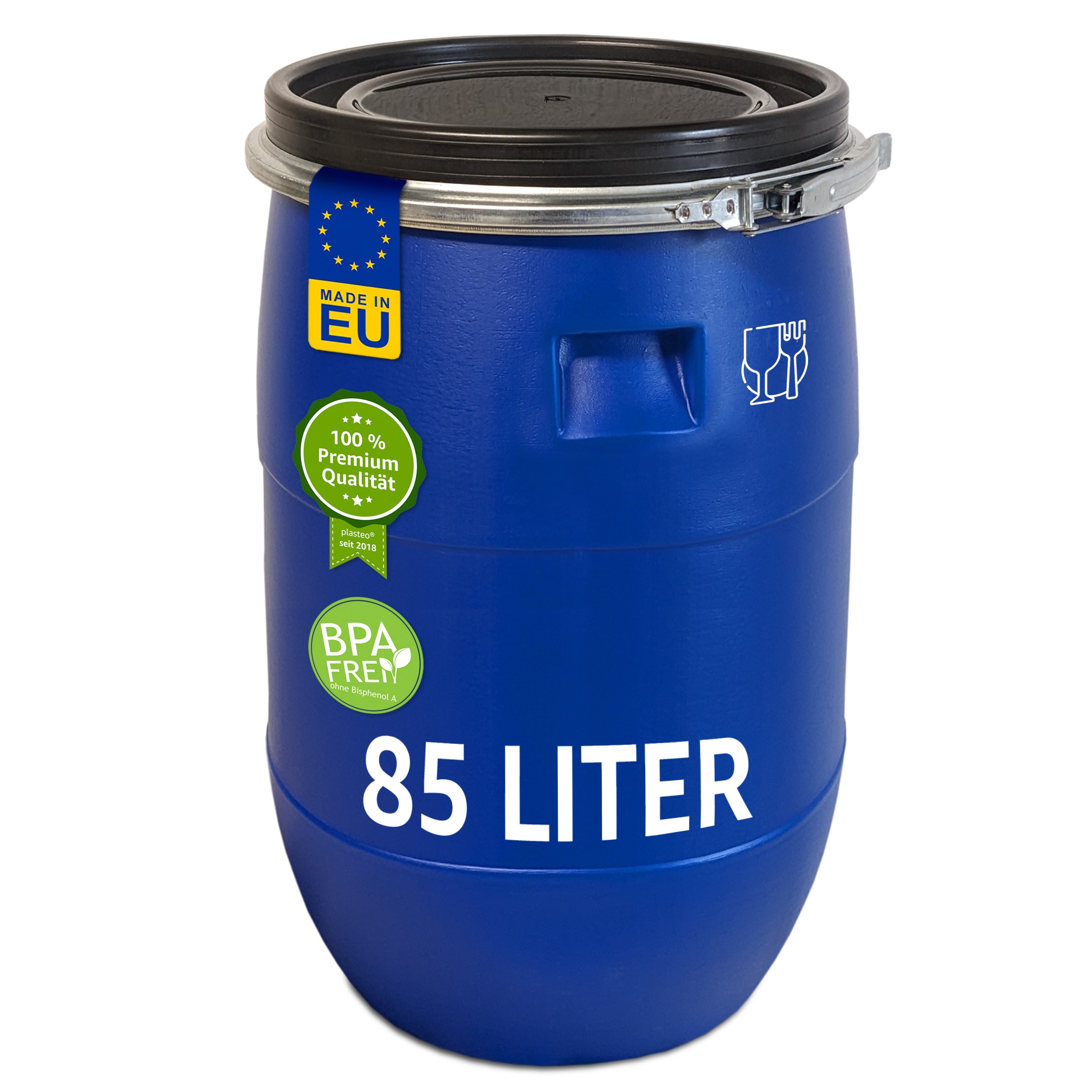 85 Liter Deckelfass Made in EU